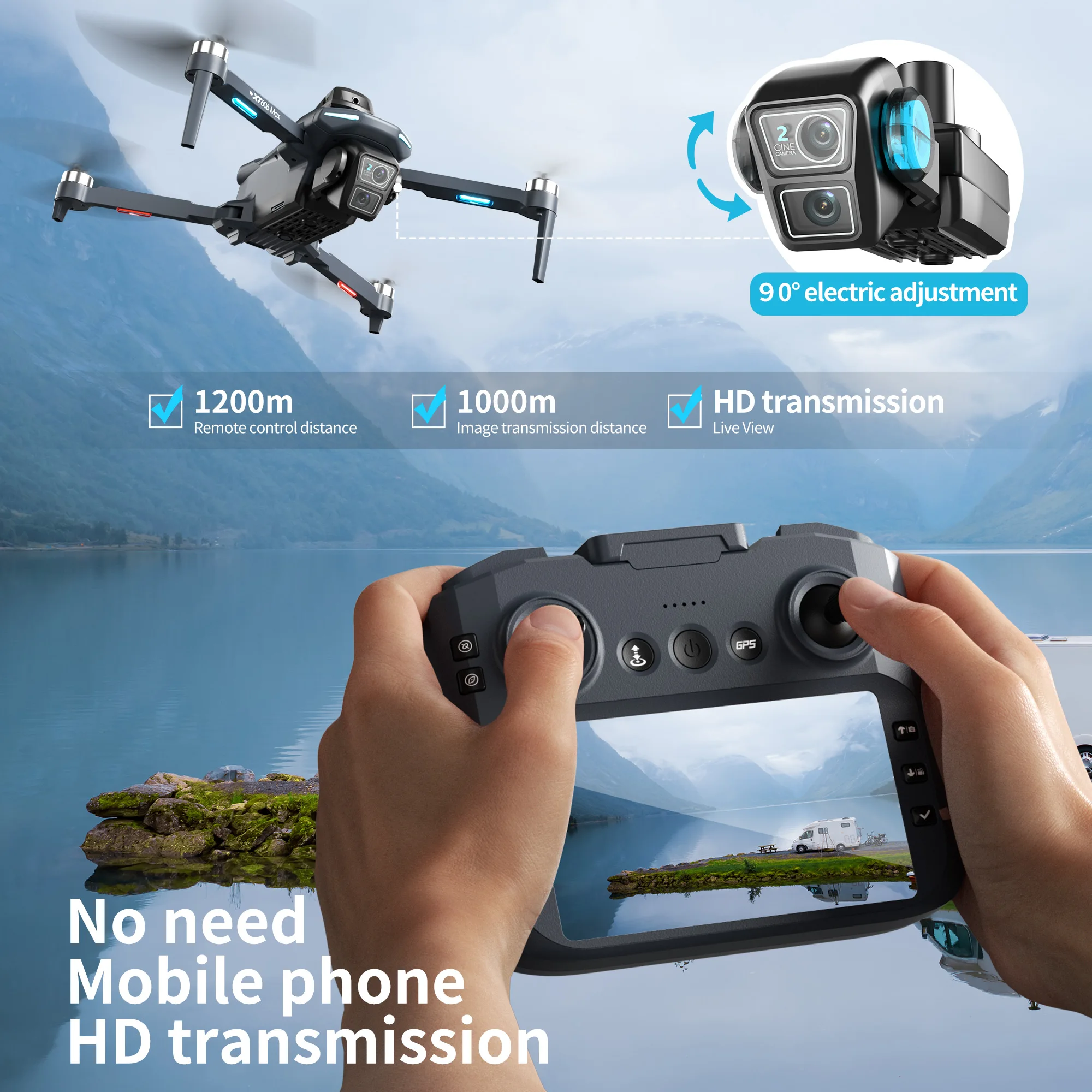 Dron GPS Lenovo XT606 MAX 4k P - Drone Multispectral reseña y precio