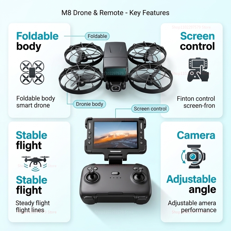 Nuevos Drones M8 GPS 8K Profes - Drone Photogrammetry reseña y precio